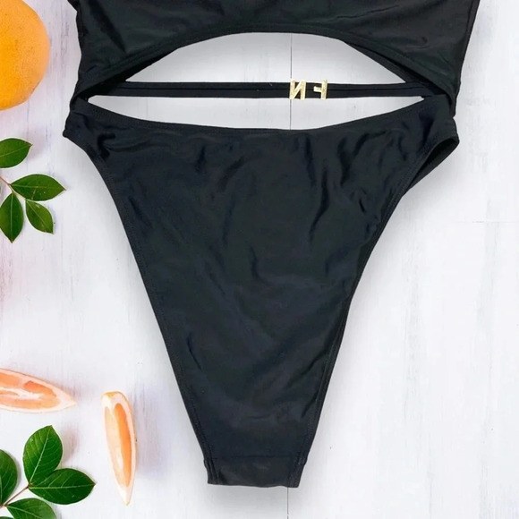 Fashion Nova Black Cut Out Swimsuit - Picture 5 of 6